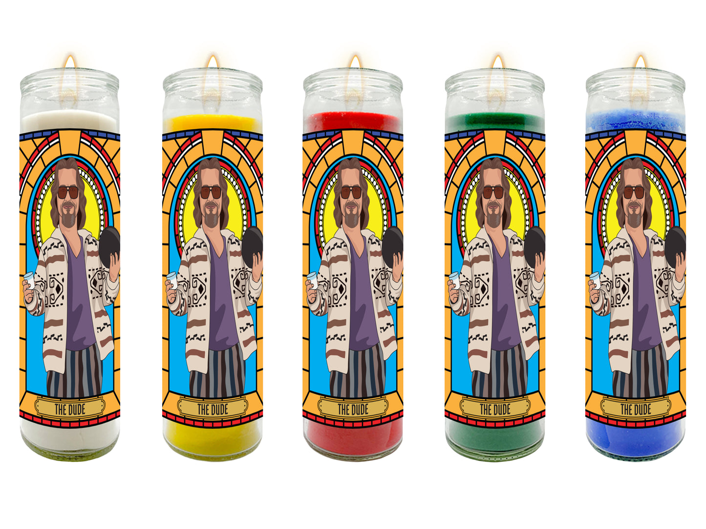 The Dude Big Lebowski Illustrated Prayer Candle