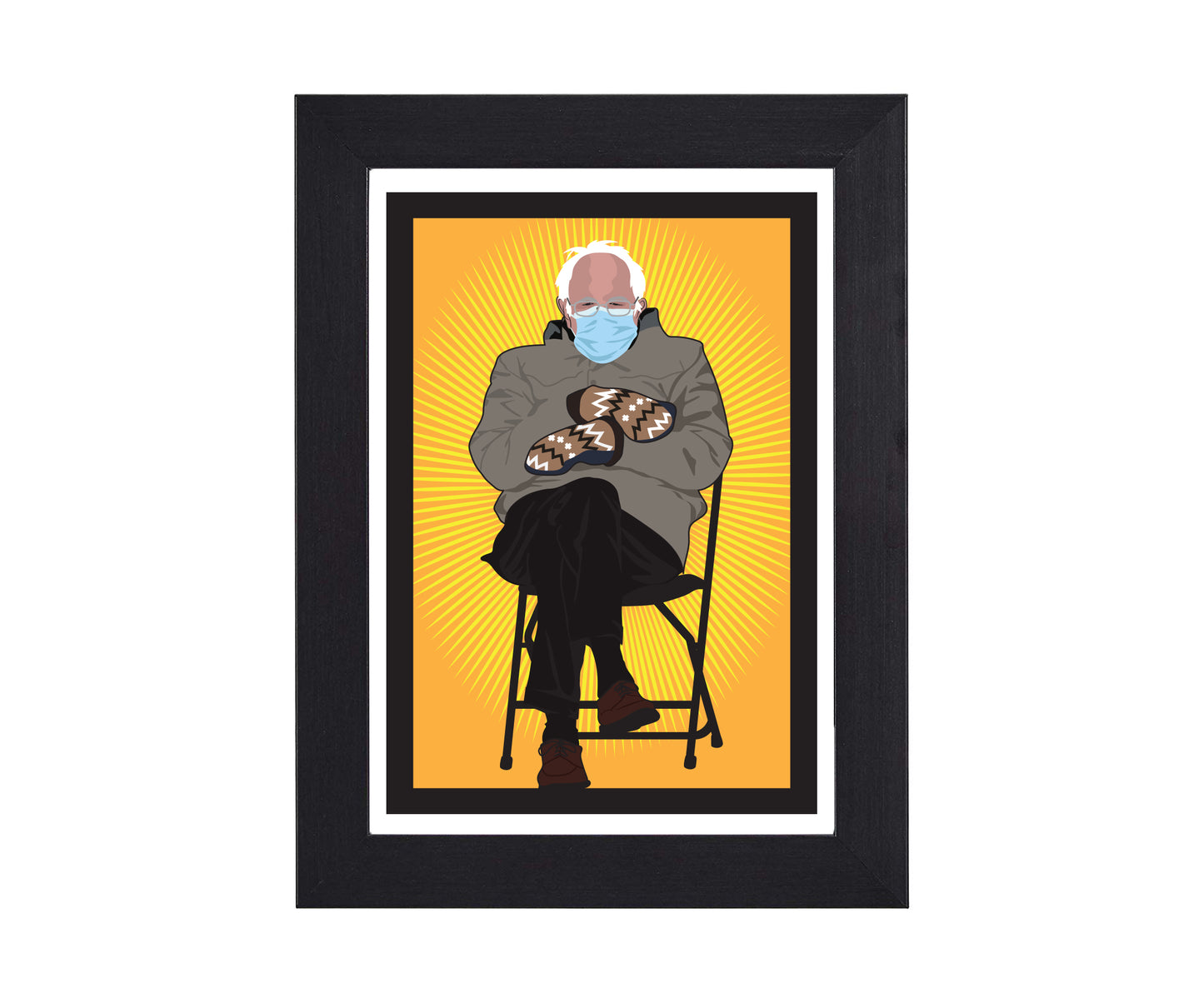 Bernie Sanders Chair and Mittens Inauguration Illustrated Saint Print