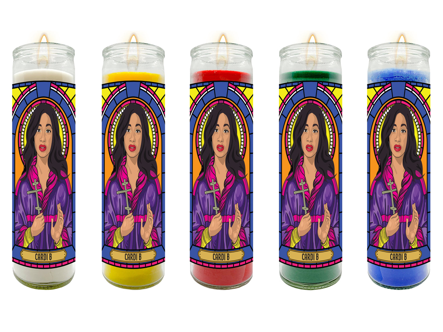 Cardi B Illustrated Prayer Candle