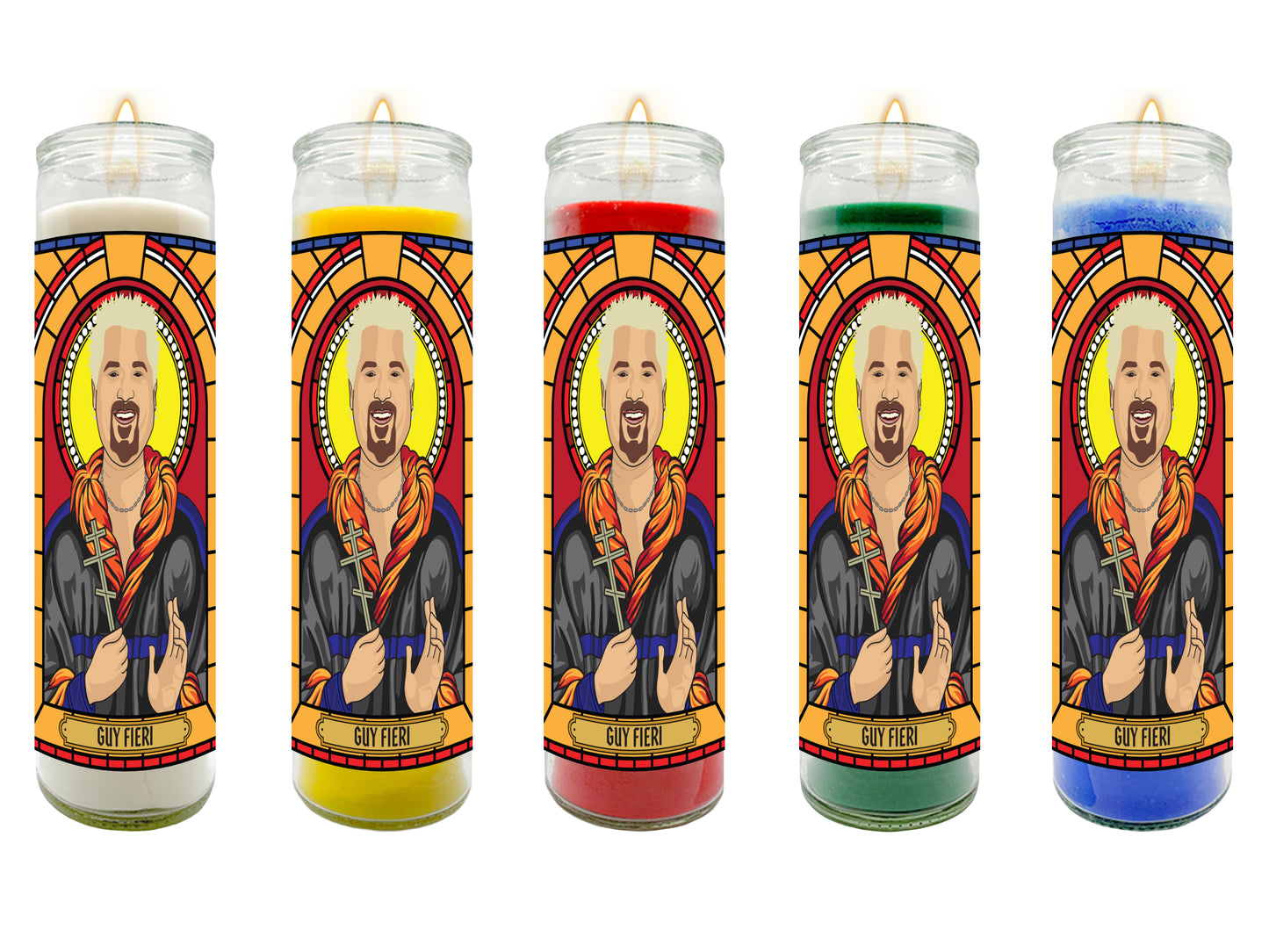 Guy Fieri Illustrated Prayer Candle