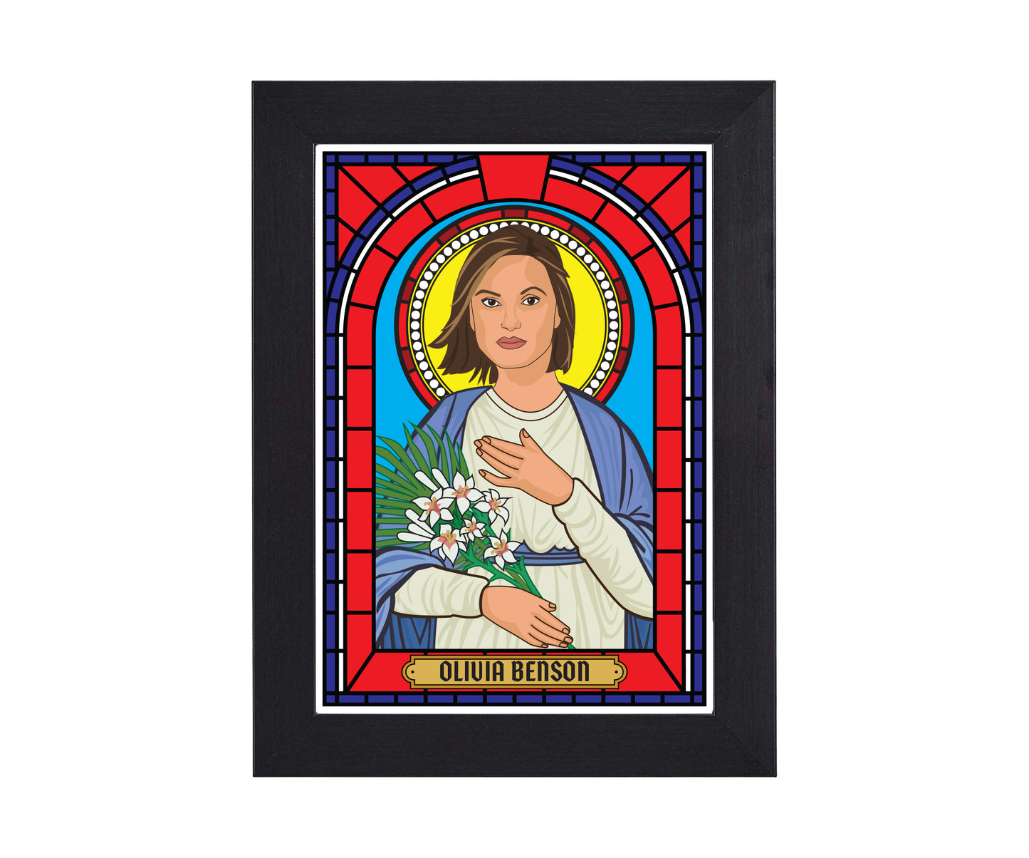 Law and Order Elliot Stabler and Olivia Benson Illustrated Saint Print Series