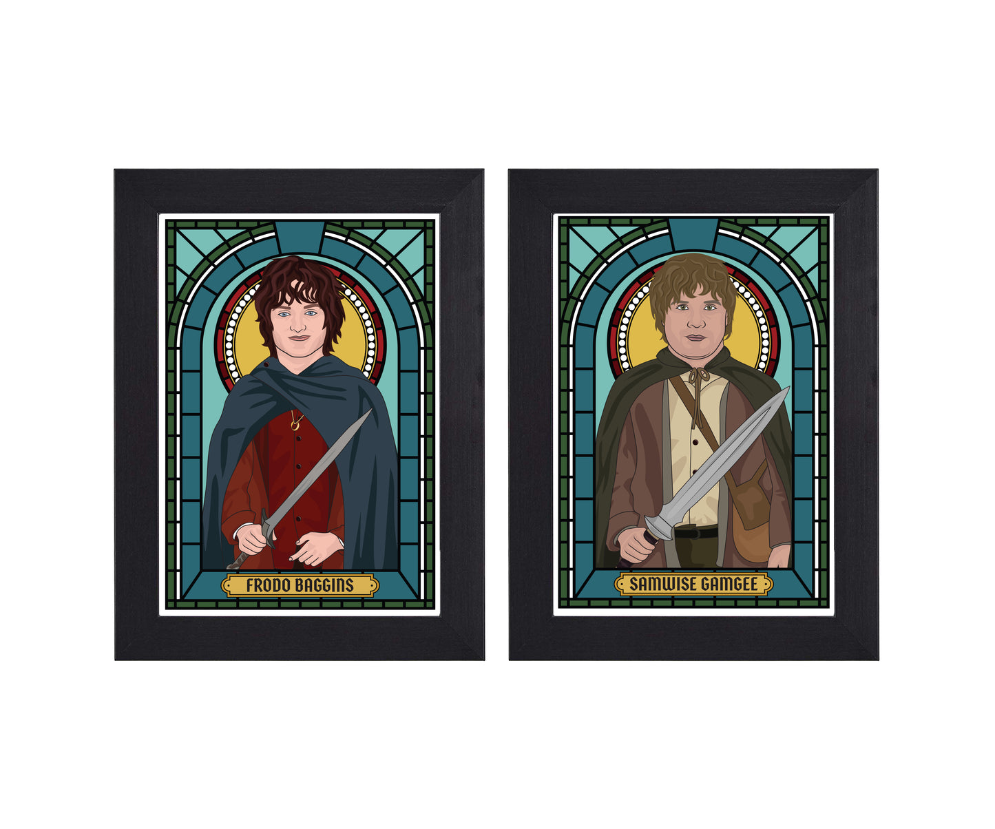 Frodo and Samwise Lord of the Rings Illustrated Saint Print Series