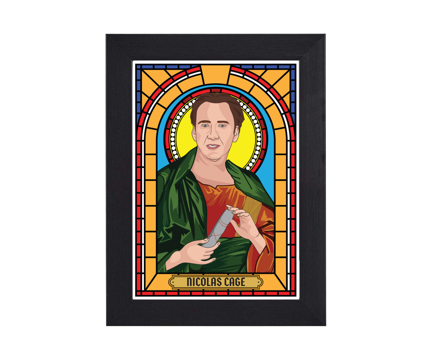 Nicolas Cage Illustrated Saint Print