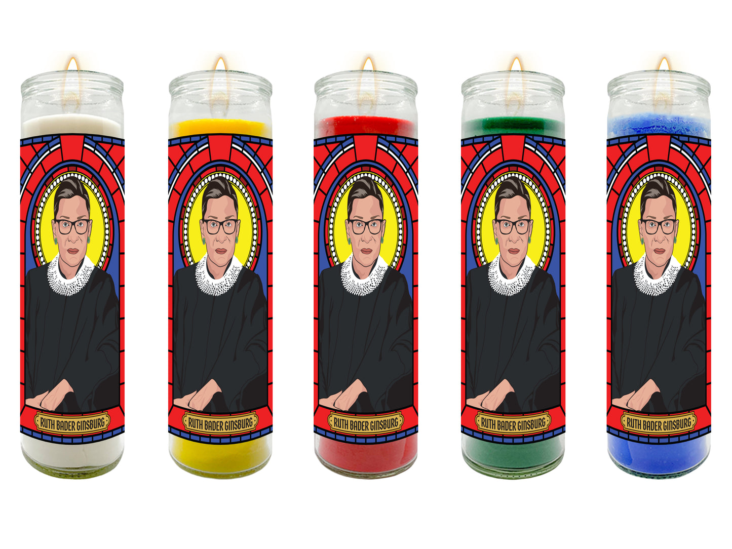 Ruth Bader Ginsburg Illustrated Prayer Candle