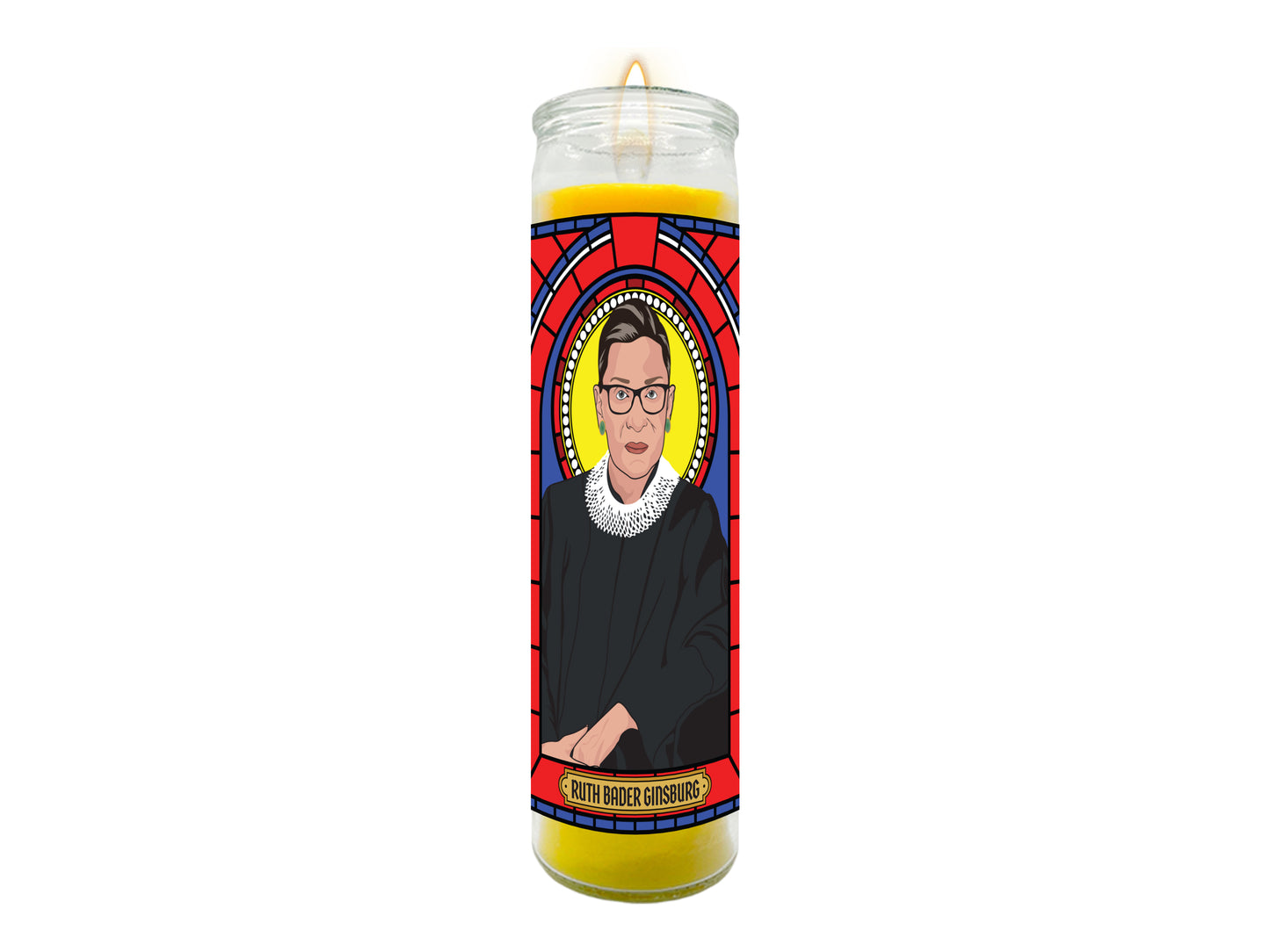 Ruth Bader Ginsburg Illustrated Prayer Candle