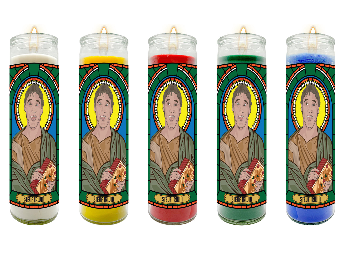 Steve Irwin Illustrated Prayer Candle