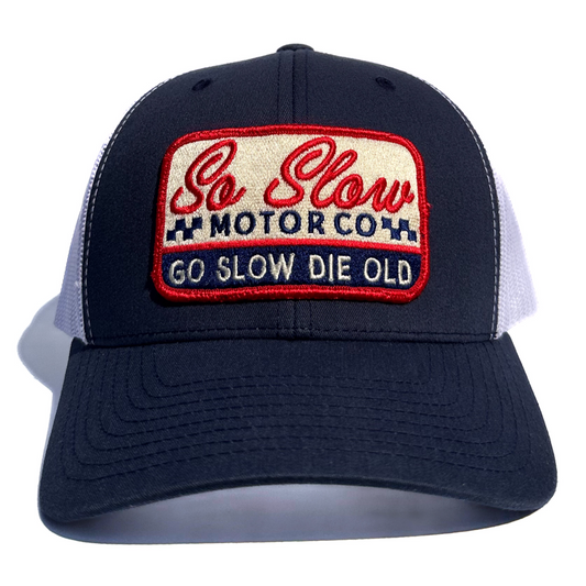 So Slow Motor Co Snap Back Mesh Trucker Hat