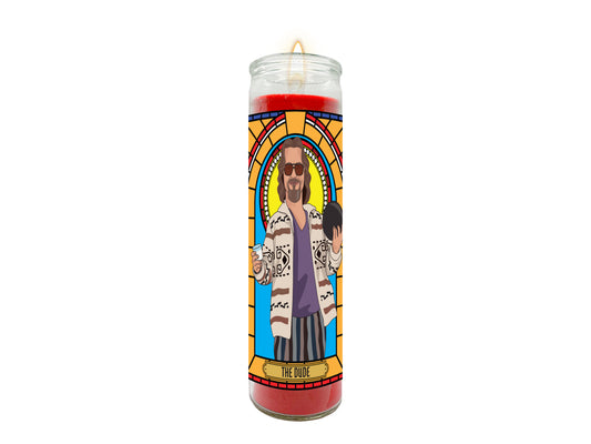The Dude Big Lebowski Illustrated Prayer Candle