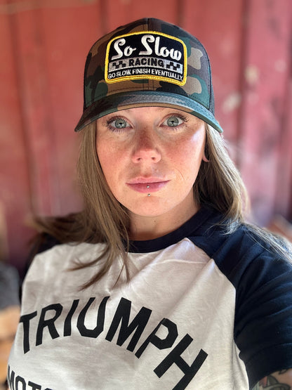 So Slow Racing Snap Back Mesh Trucker Hat