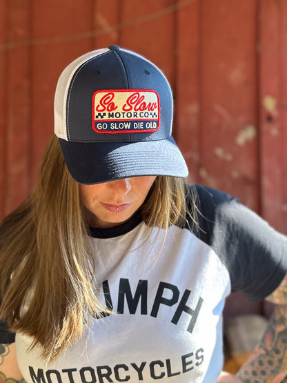 So Slow Motor Co Snap Back Mesh Trucker Hat