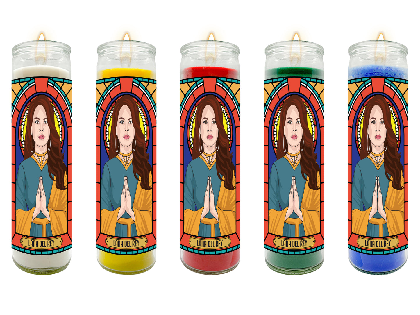 Lana Del Rey Illustrated Prayer Candle