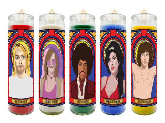 27 Club Illustrated Prayer Candle Series