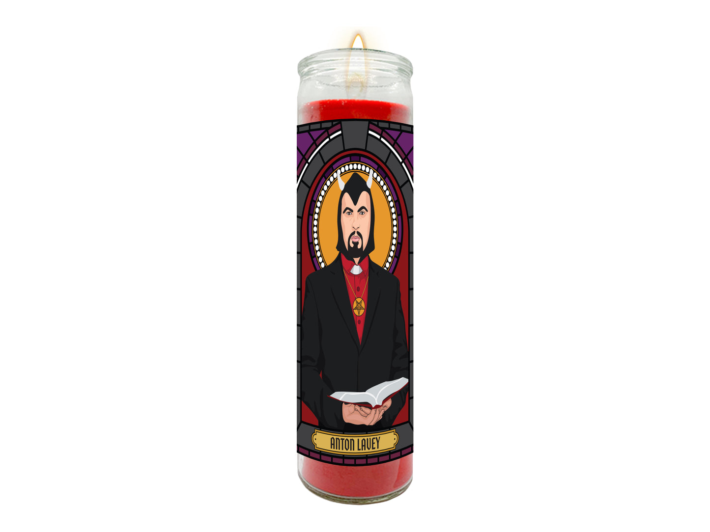 Anton LaVey Illustrated Prayer Candle