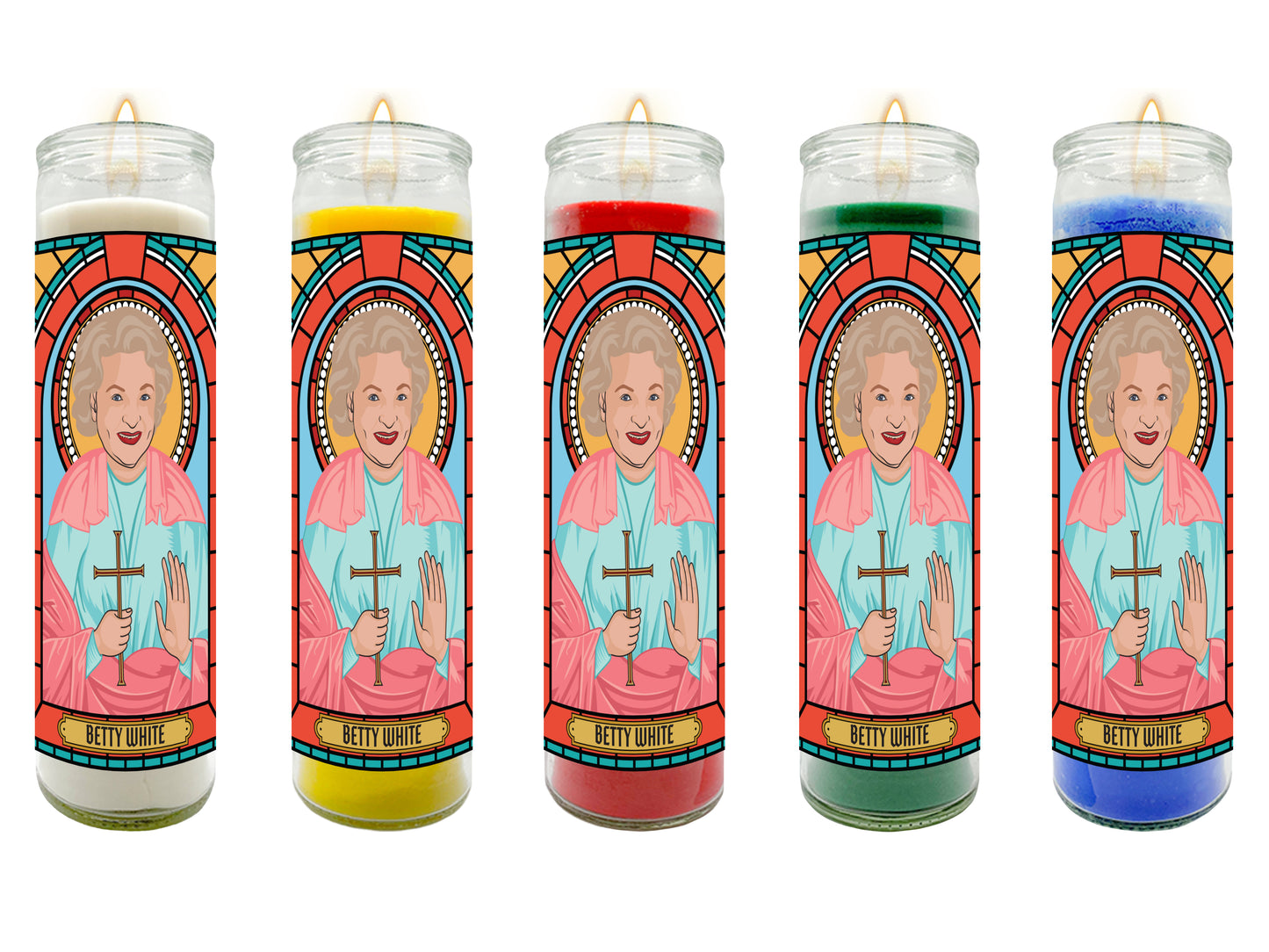 Betty White Illustrated Prayer Candle