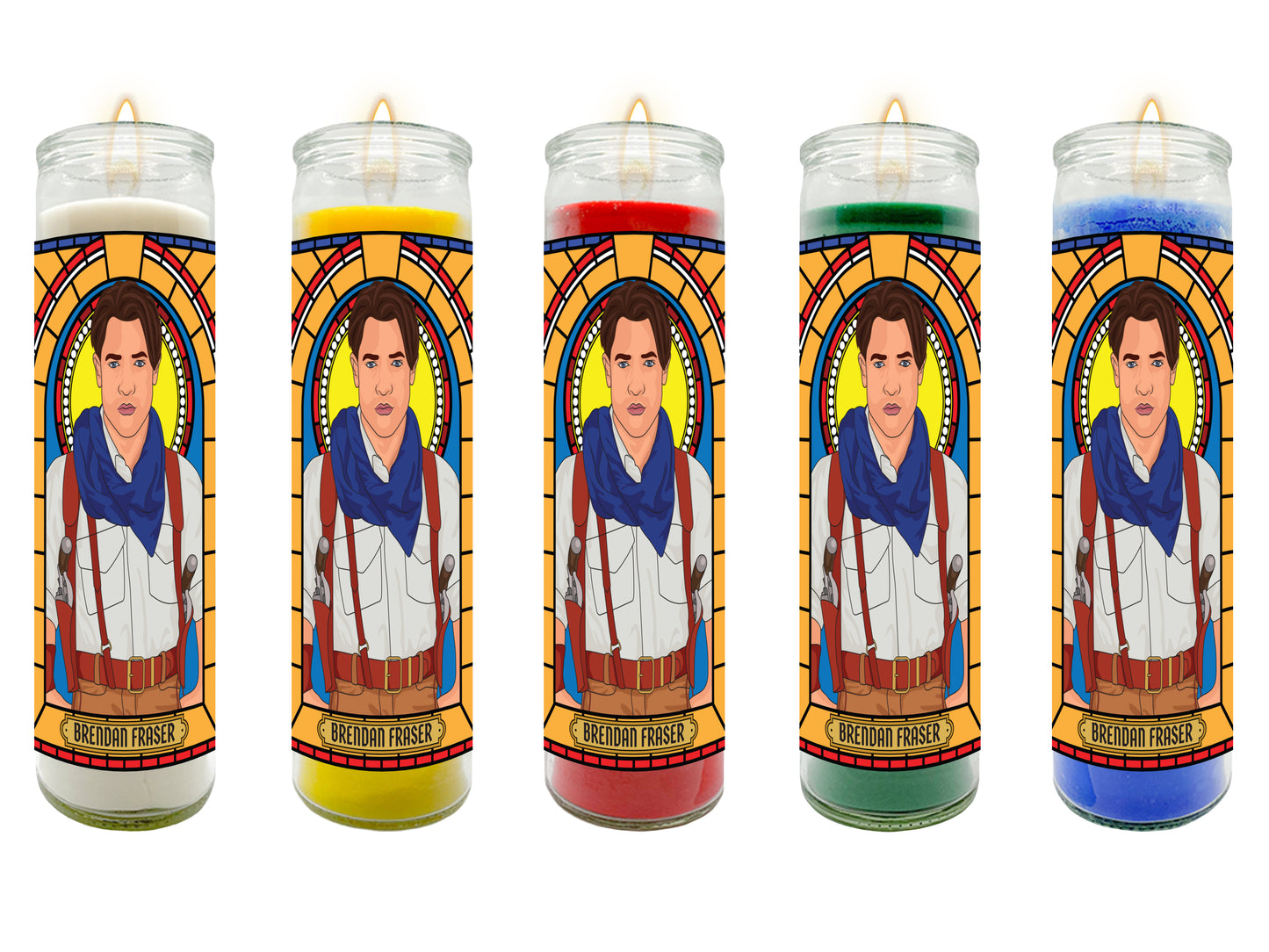 Brendan Fraser The Mummy Rick O'Connell Illustrated Prayer Candle
