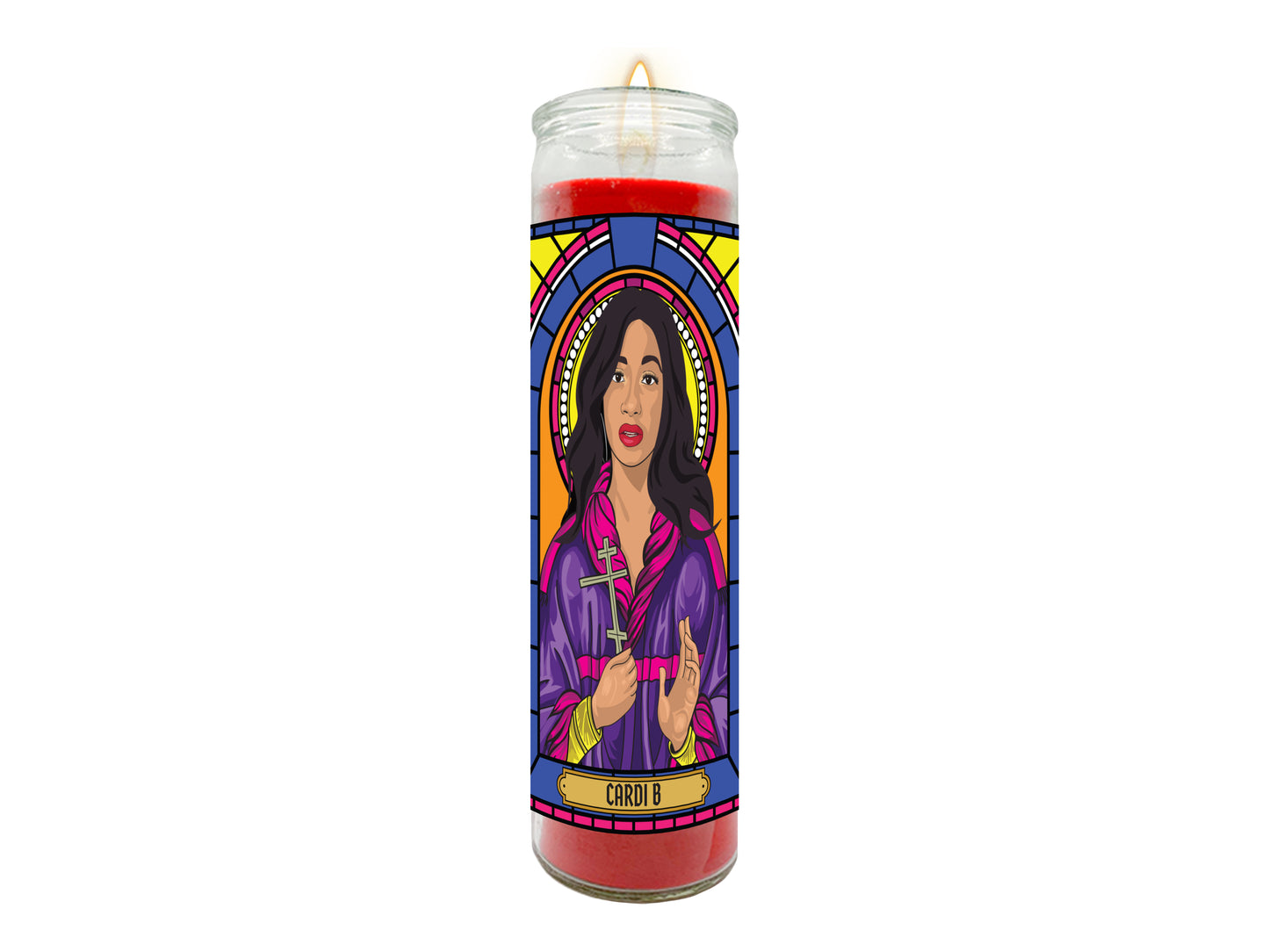 Cardi B Illustrated Prayer Candle