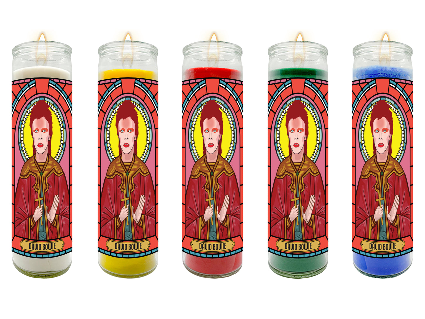 David Bowie Illustrated Prayer Candle