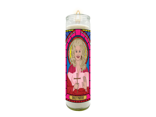 Dolly Parton Illustrated Prayer Candle