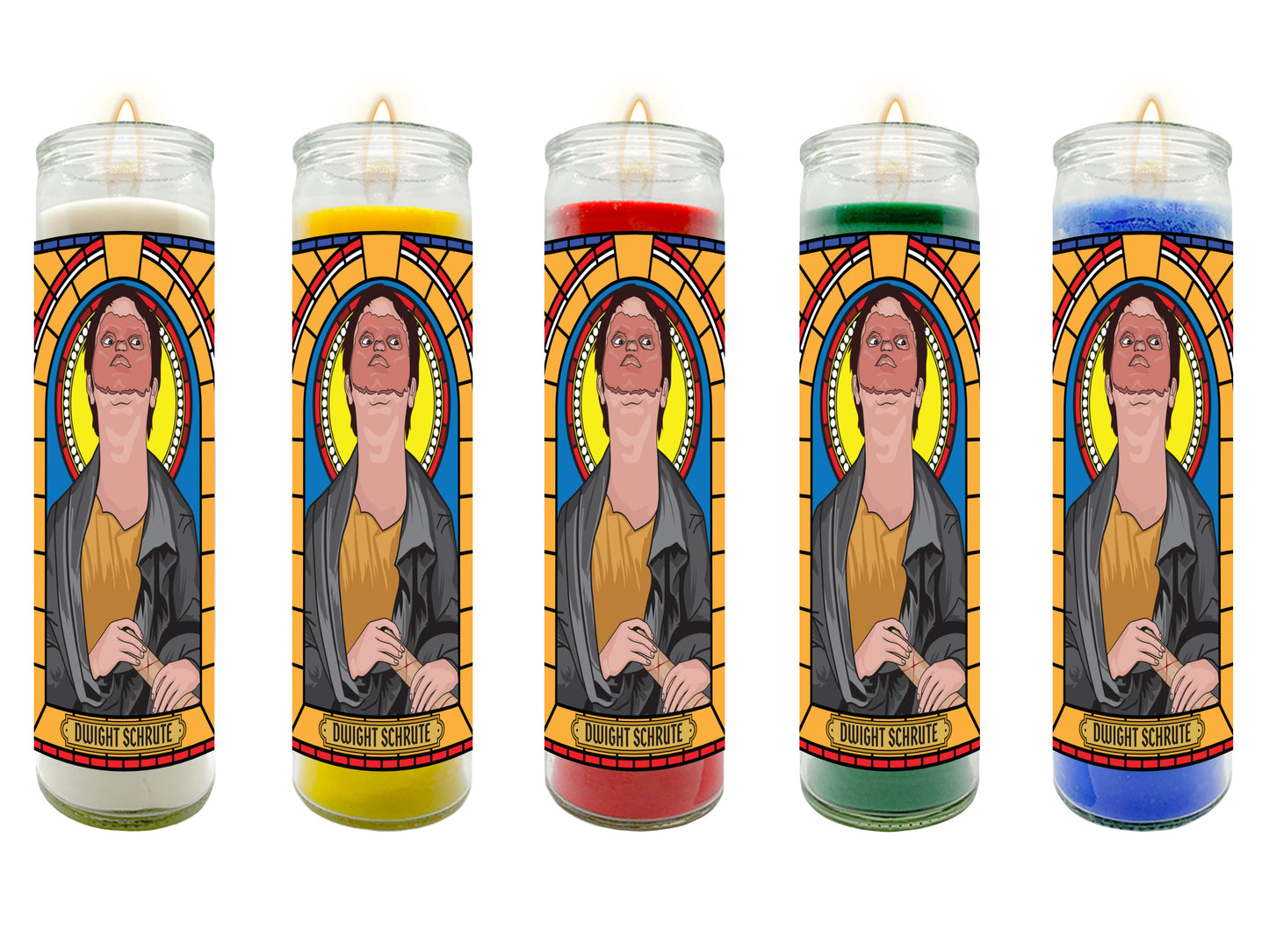 Dwight Schrute Illustrated Prayer Candle