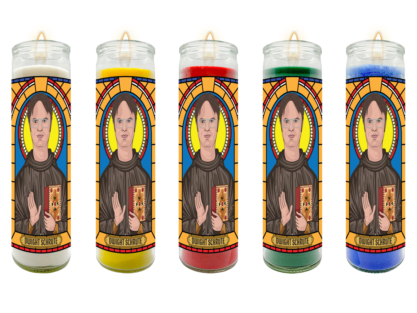 Dwight Schrute Illustrated Prayer Candle