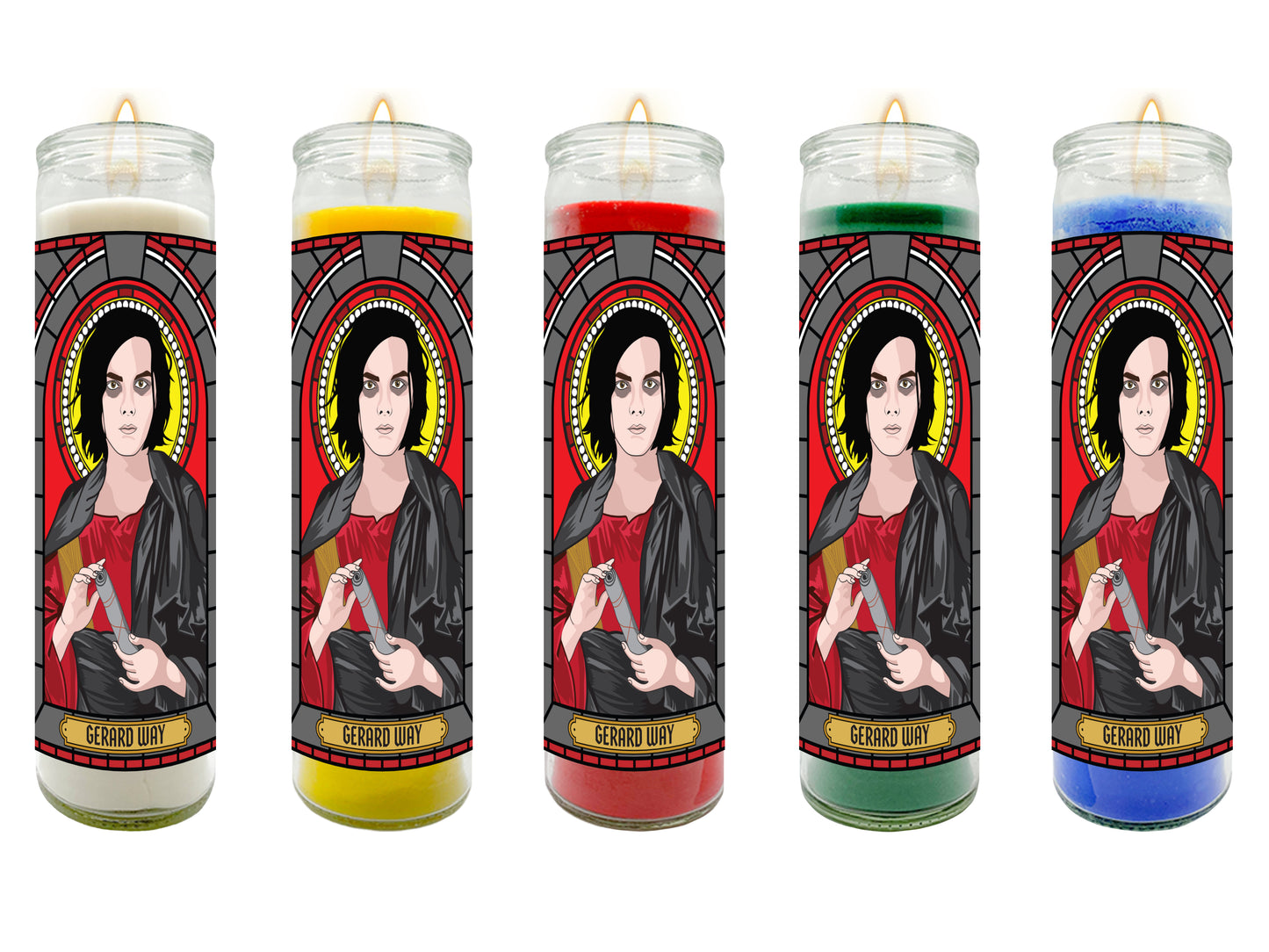 Gerard Way My Chemical Romance Illustrated Prayer Candle