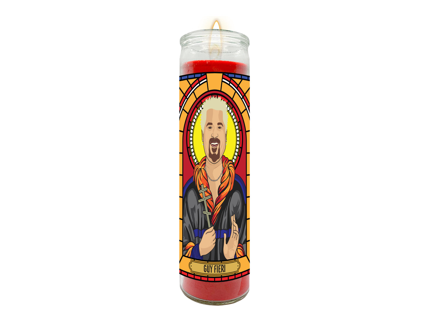 Guy Fieri Illustrated Prayer Candle