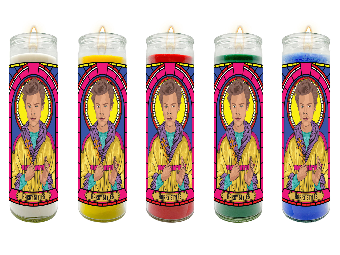 Harry Styles Illustrated Prayer Candle
