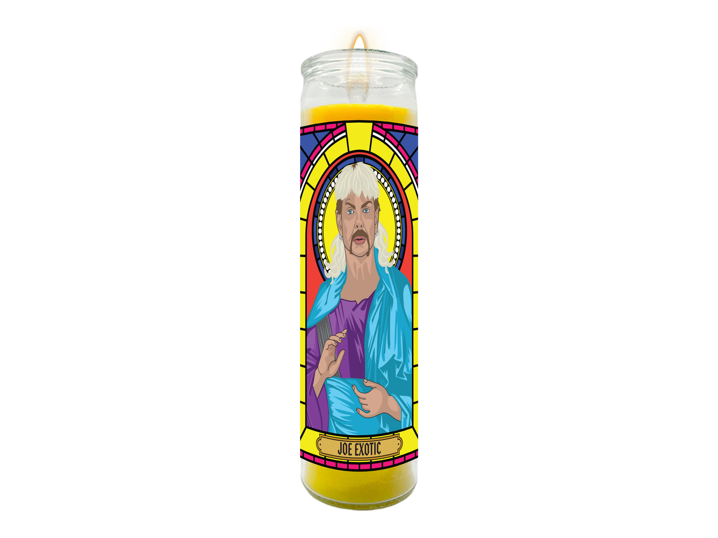 Joe Exotic Tiger King Illustrated Prayer Candle