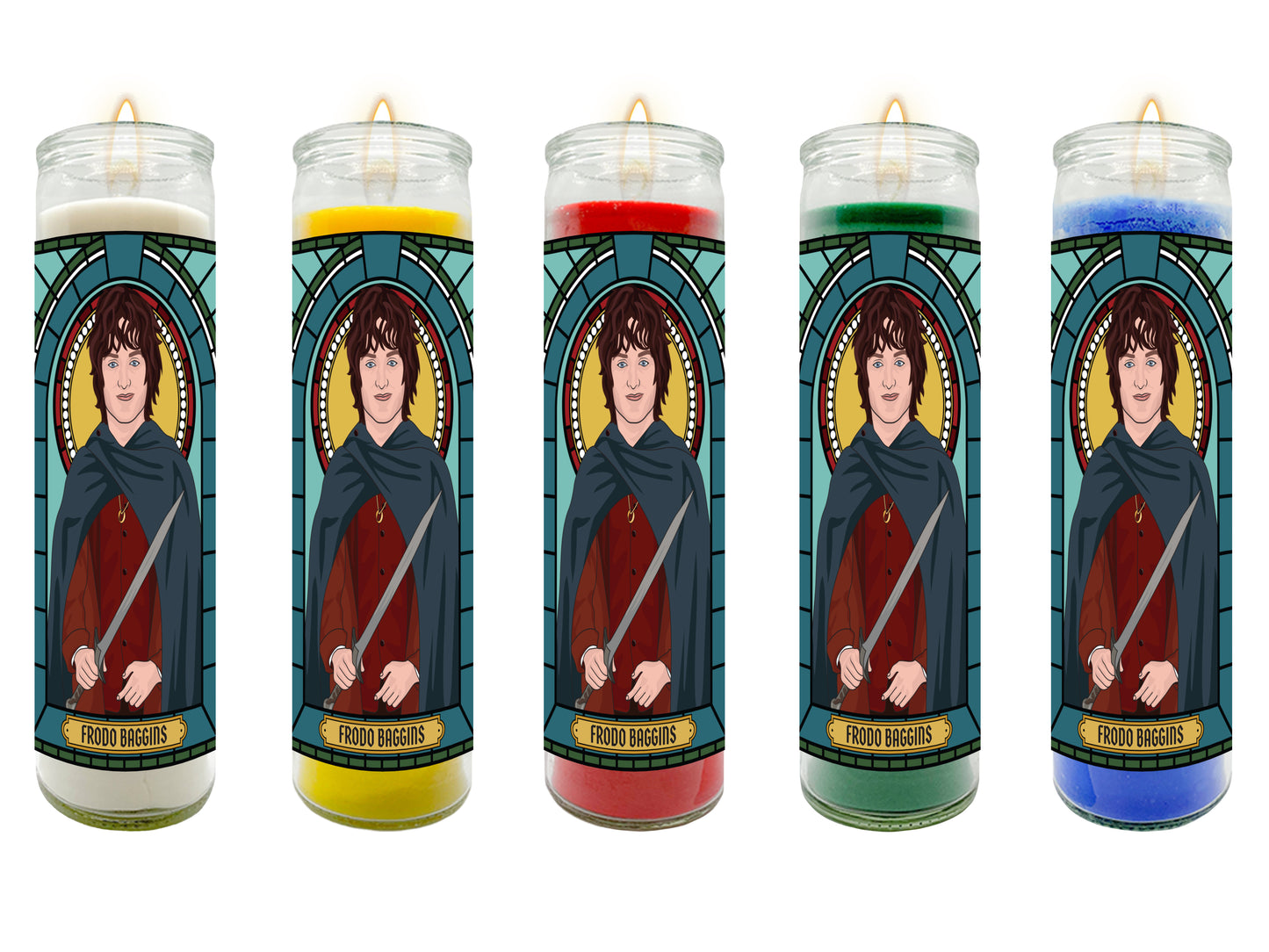 Frodo and Samwise Lord of the Rings Illustrated Prayer Candle Set