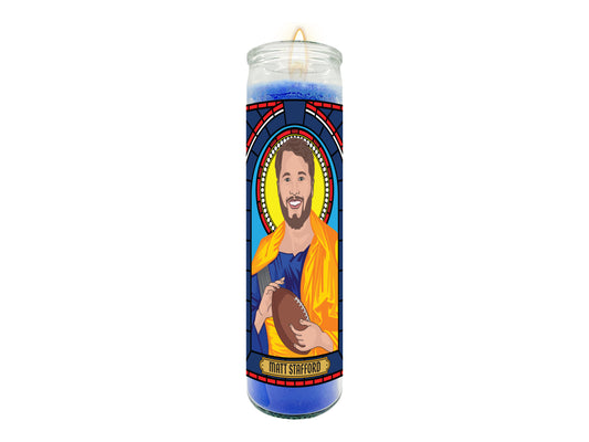 Matthew Stafford Illustrated Prayer Candle