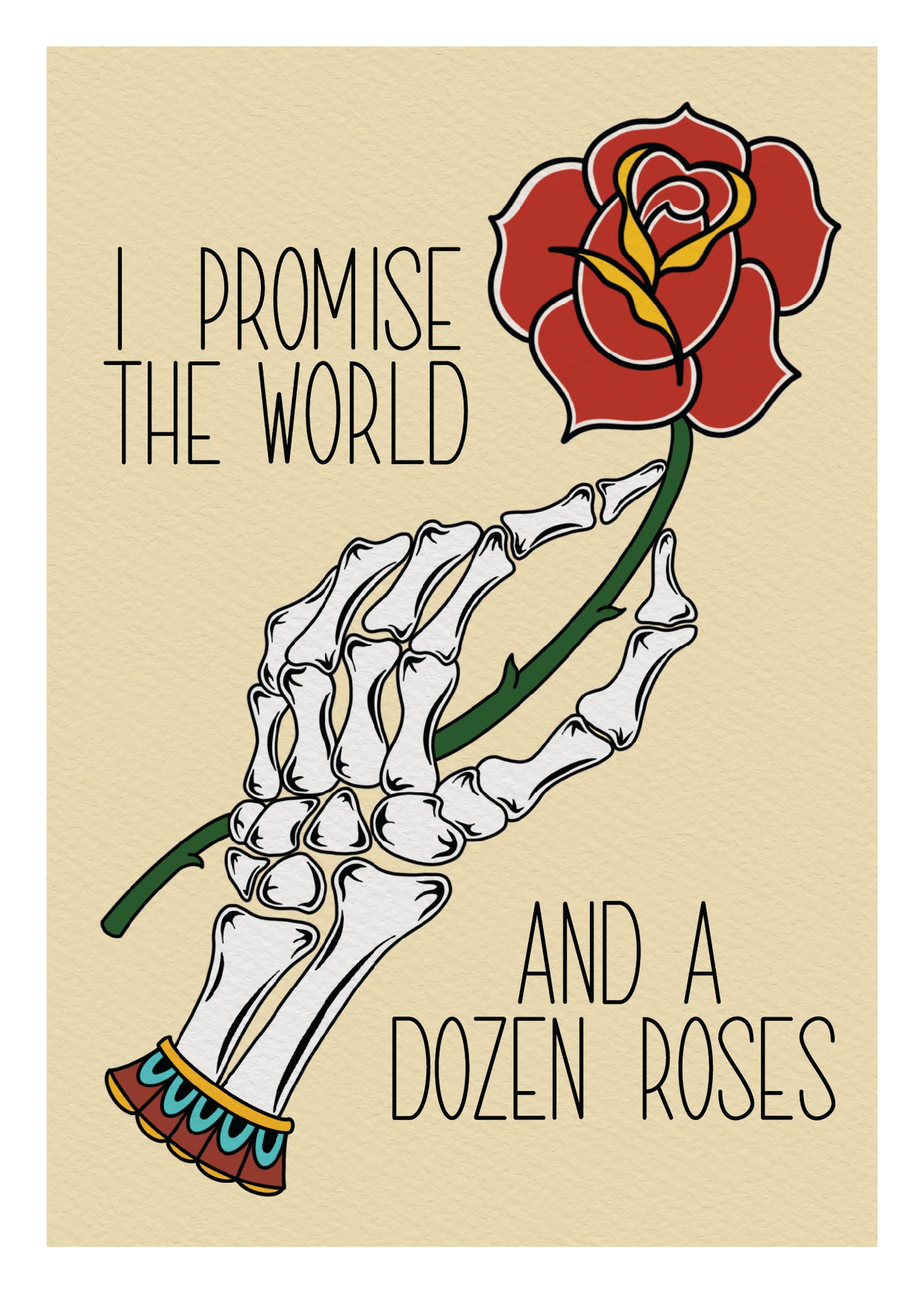 I Promise the World and A Dozen Roses Saosin 5 x7 Valentines Day Print