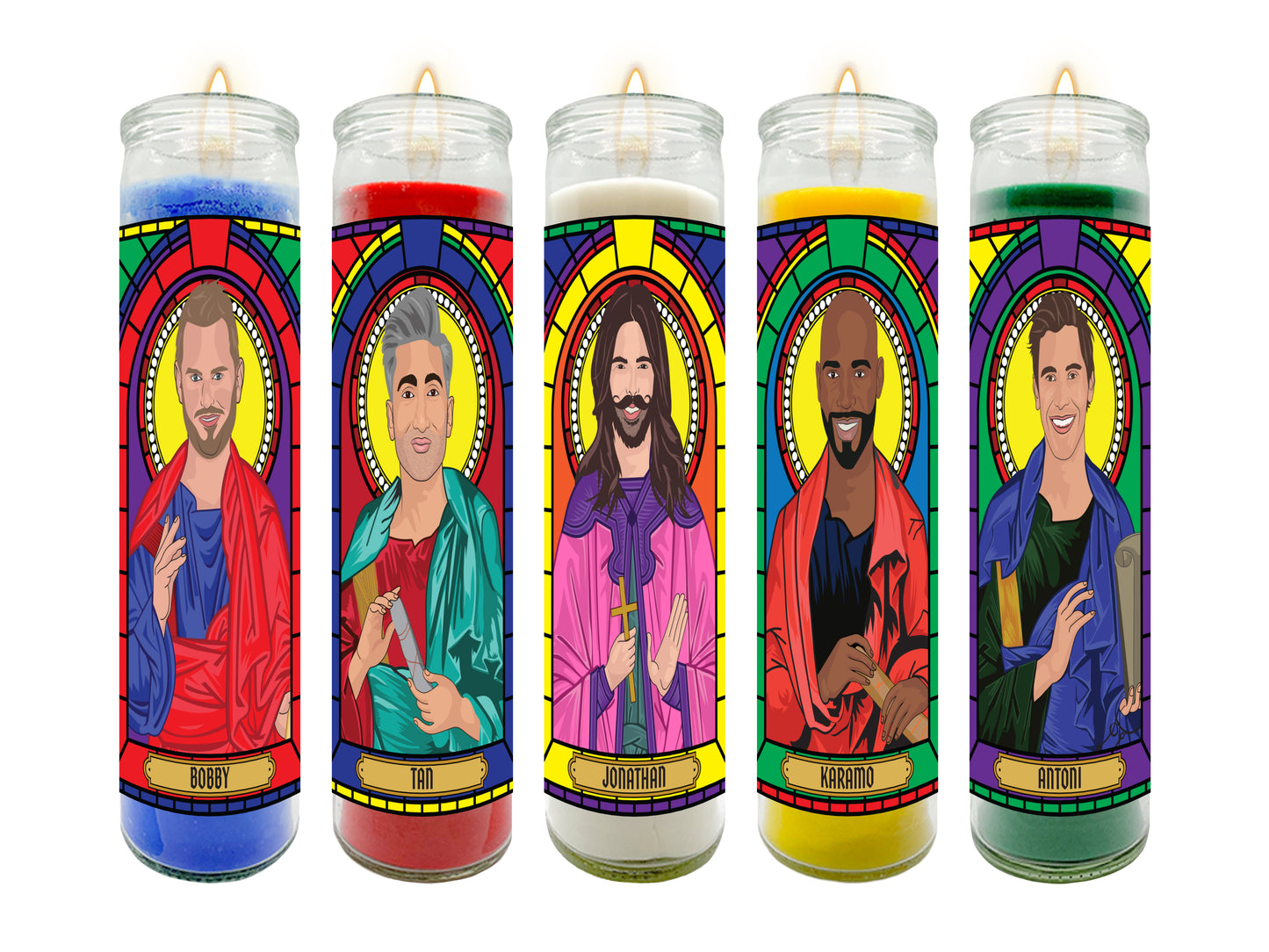 Queer Eye Illustrated Prayer Candle Series