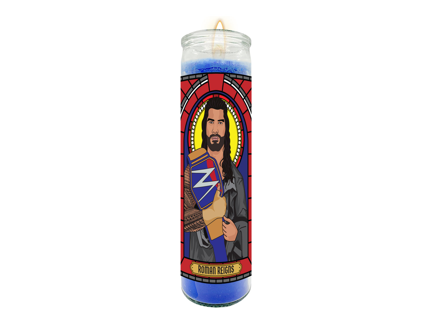 Roman Reigns Professional Wrestler Illustrated Prayer Candle