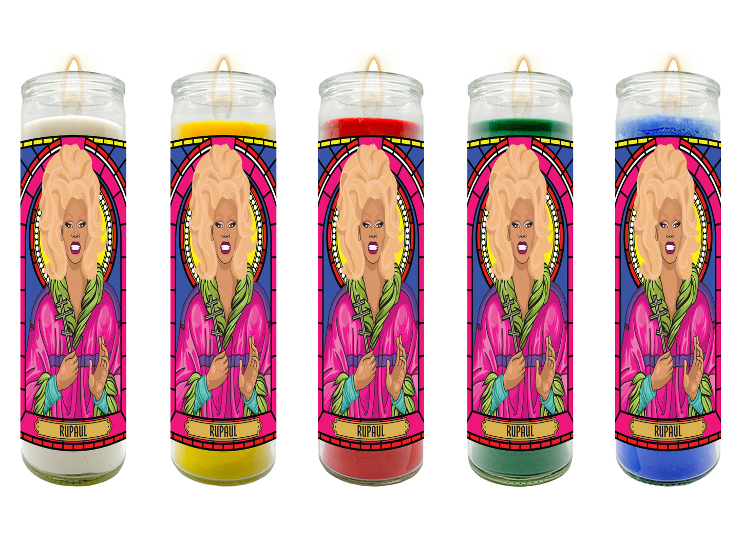 RuPaul Illustrated Prayer Candle