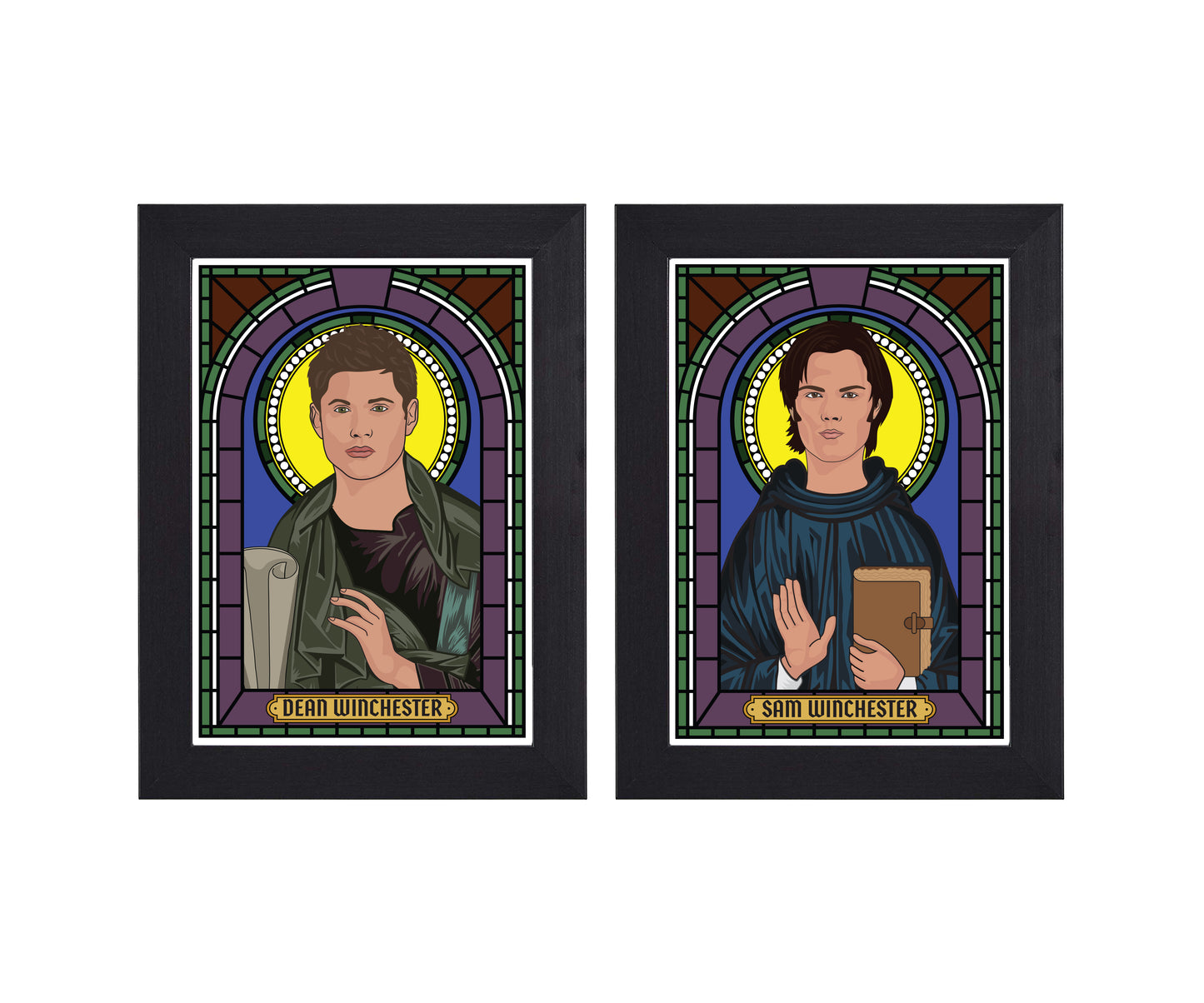 Supernatural Dean and Sam Winchester Illustrated Saint Print Series