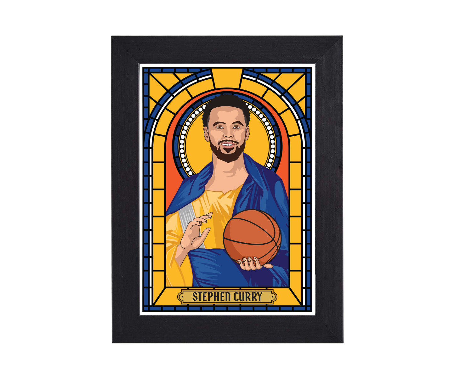 Stephen Curry Golden State Warriors Illustrated Saint Print